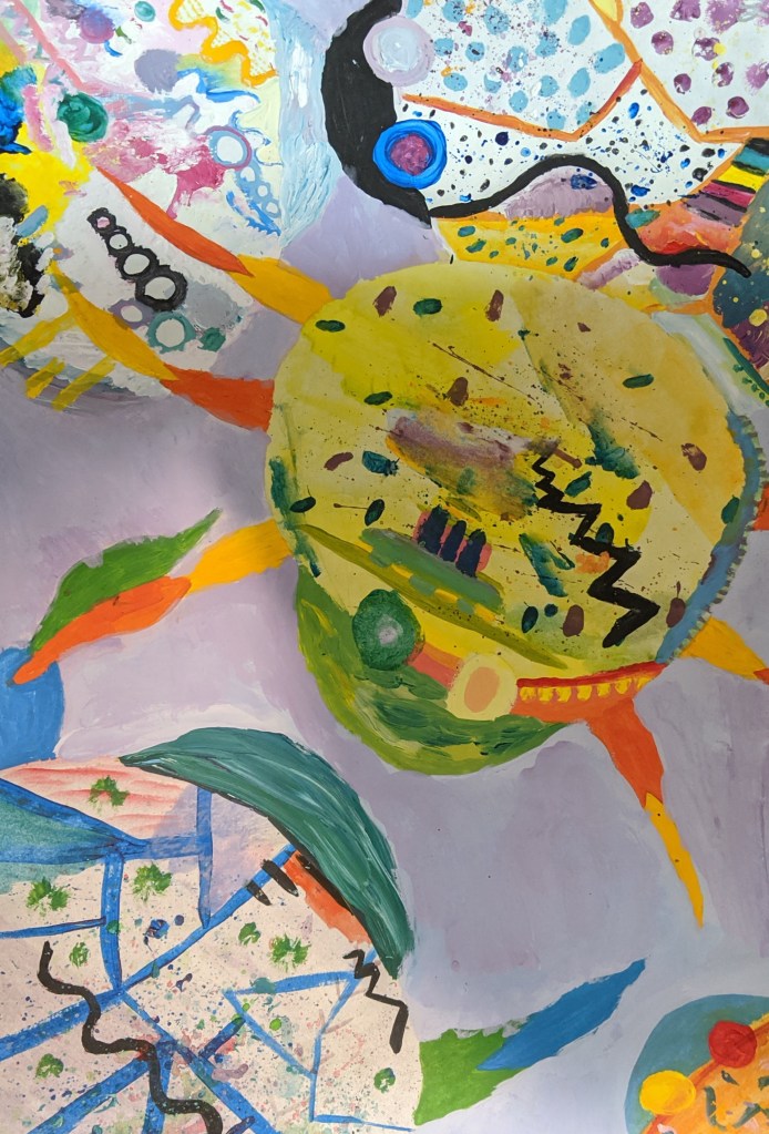 Heidi swift yellow abstract bug artwork 